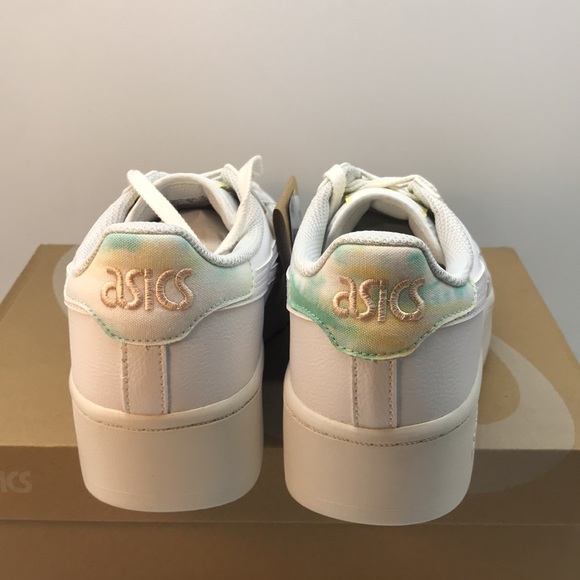 Asics Womenś Japan S PF Retro Platform Sneaker Size 9 White/Oasis Green Color - Picture 4 of 12